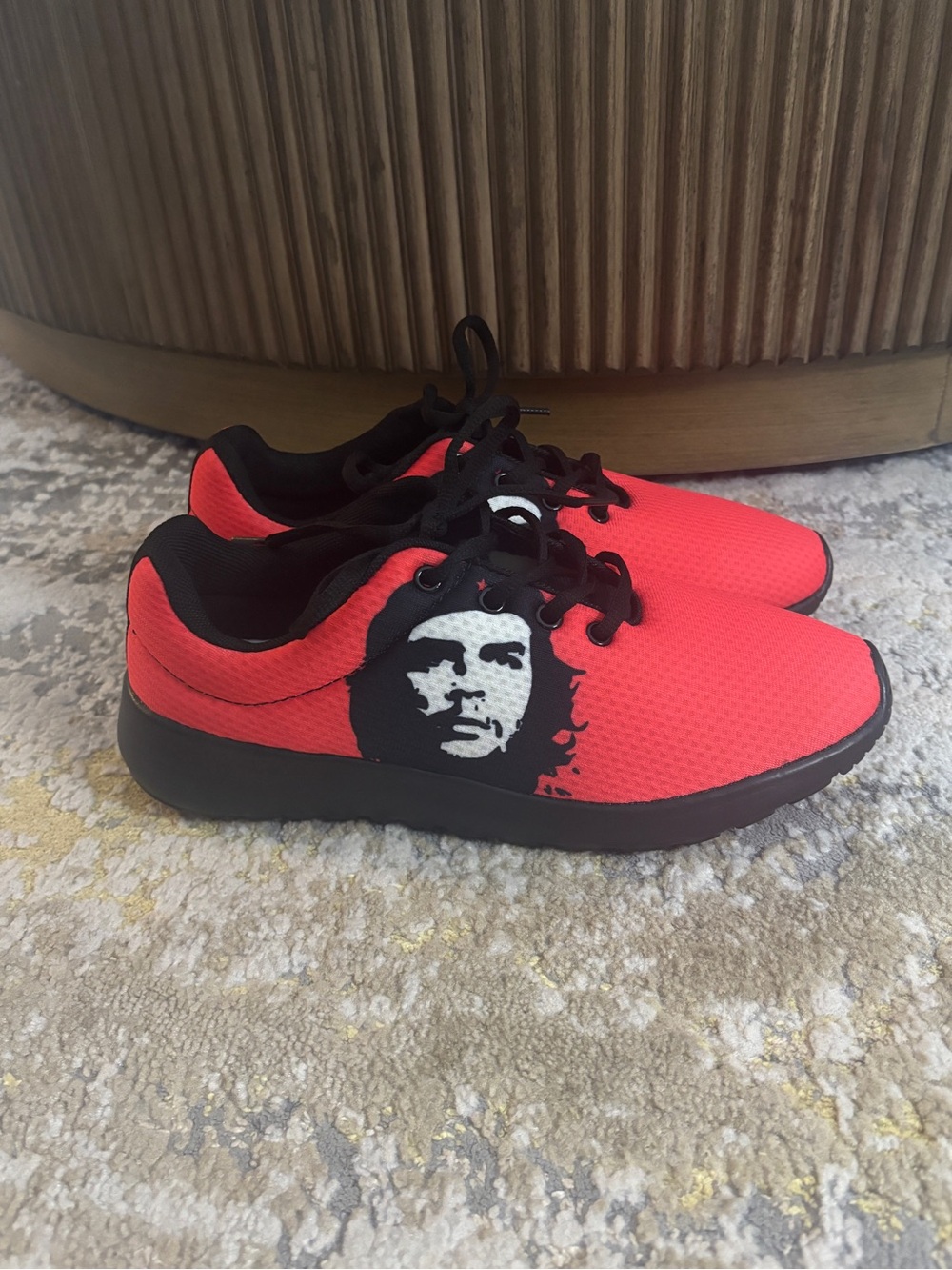 Custom Kiks Che Guevara Red Mesh Athletic Running Sneakers Shoes Women's 8
